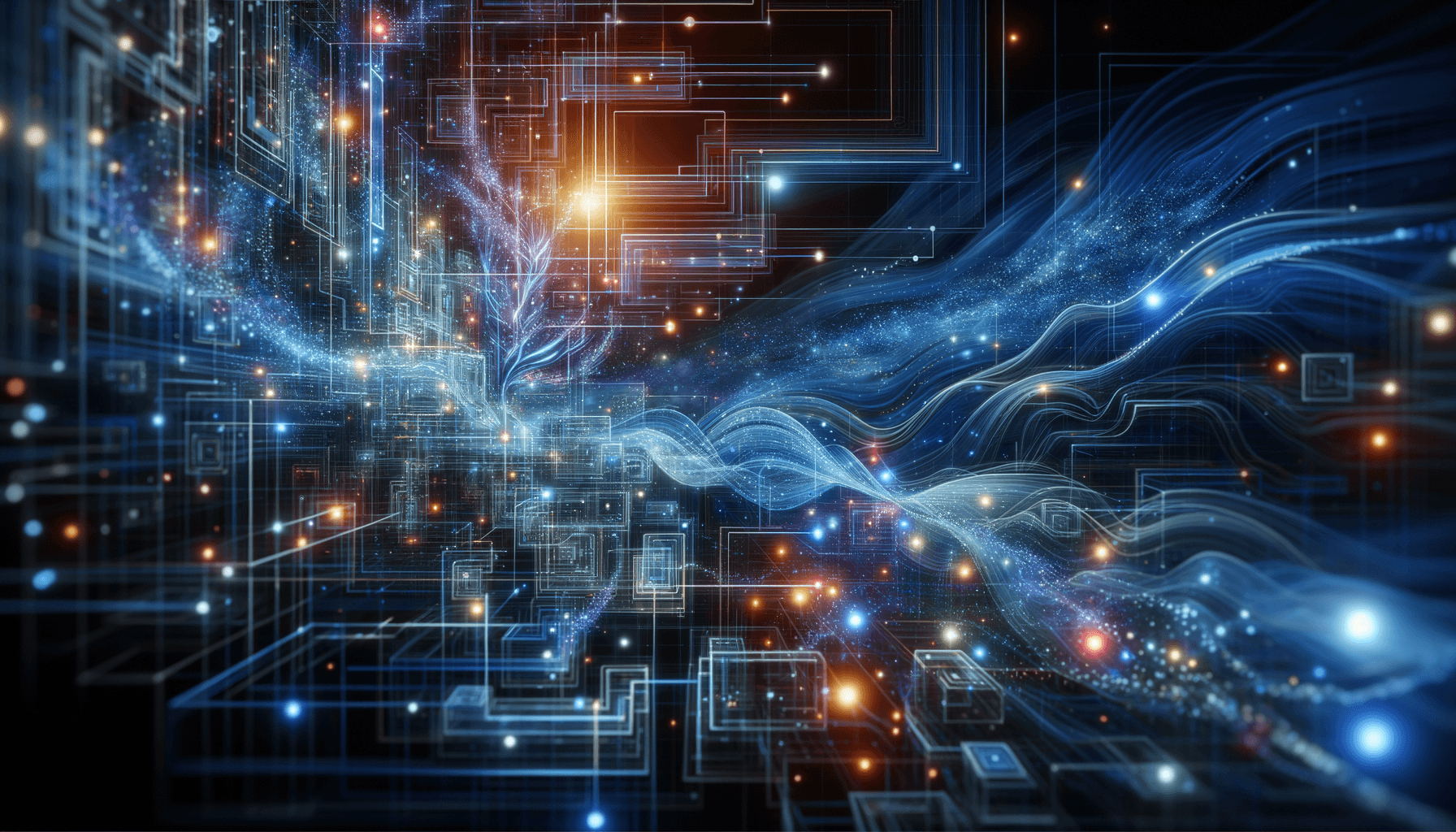 Context engineering visualization showing layered AI information architecture and data flows