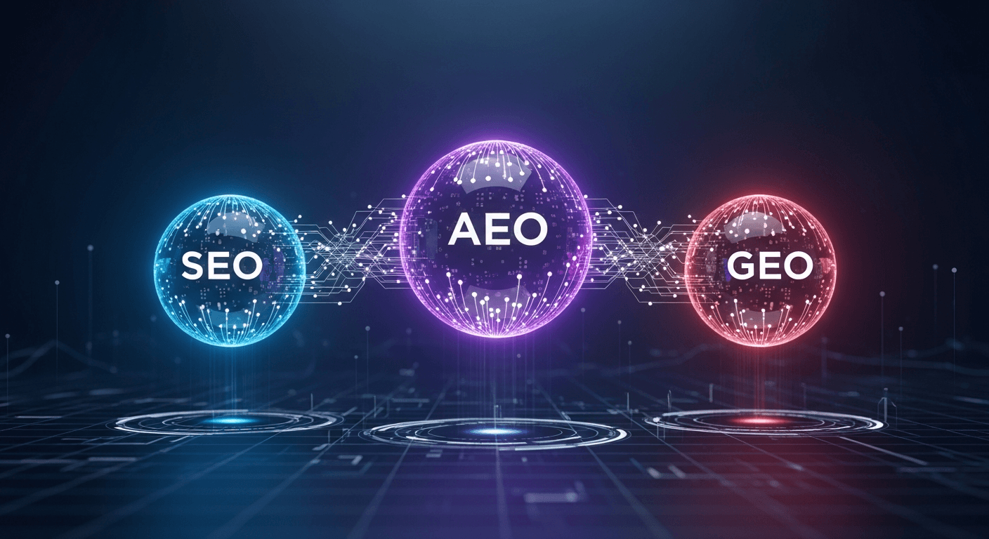 SEO vs AEO vs GEO: The Three Battlegrounds of Modern Search (And Why You Need All Three)